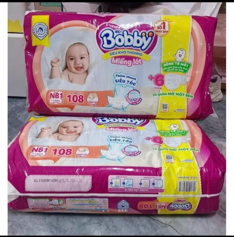 Miếng lót Newborn 1 Bobby 108 miếng cho bé sơ sinh ko phải tã dán