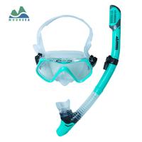Gambar Mounsea 2-pieces snorkel set full dry snorkel diving mask anti-fog food grade silicone - black dari Mounsea Official Store Kota Tangerang 1 Tokopedia