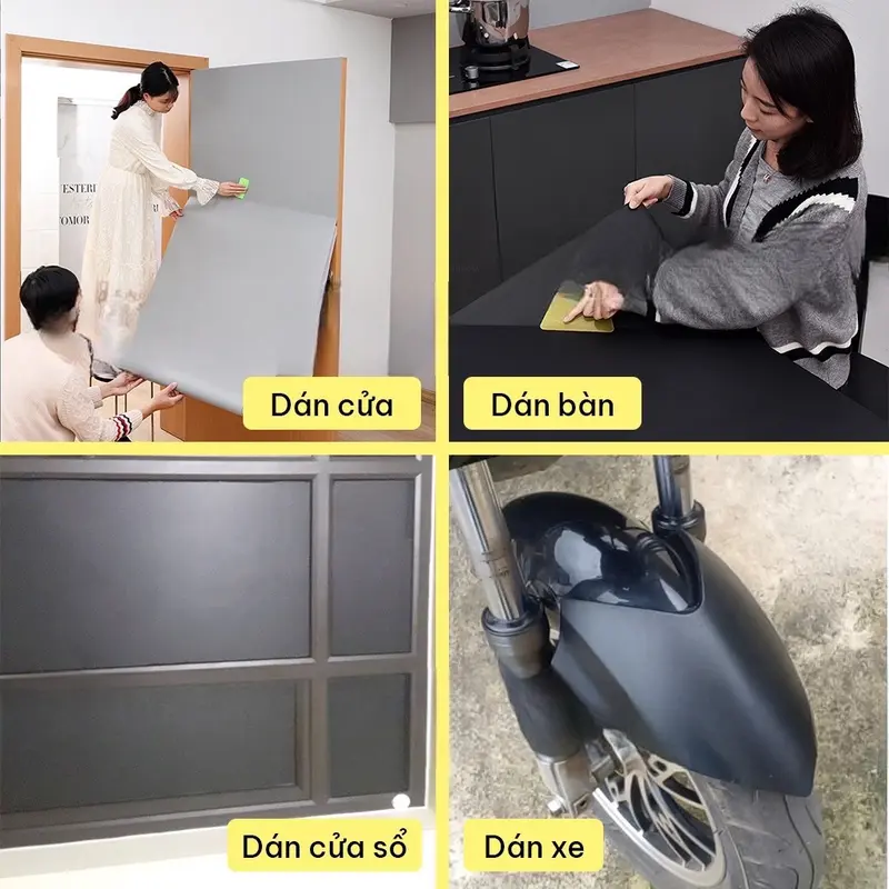 Giấy decal màu nhám sần và bóng dán bàn tủ kính , decal nhám dán kính dán xe điện thoại màu trắng xám ghi đen khổ 60cm có bóng và nhám sáng hàng cao cấp Decor Decor Phòng 0
