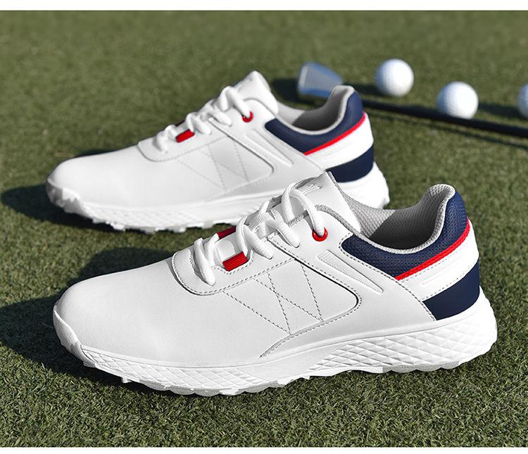 Product Introduction of New Golf Shoe Men and Women Couple Models White Shoes Fixed Studs Non-Slip Waterproof Professional Training Shoes Qx24025 19