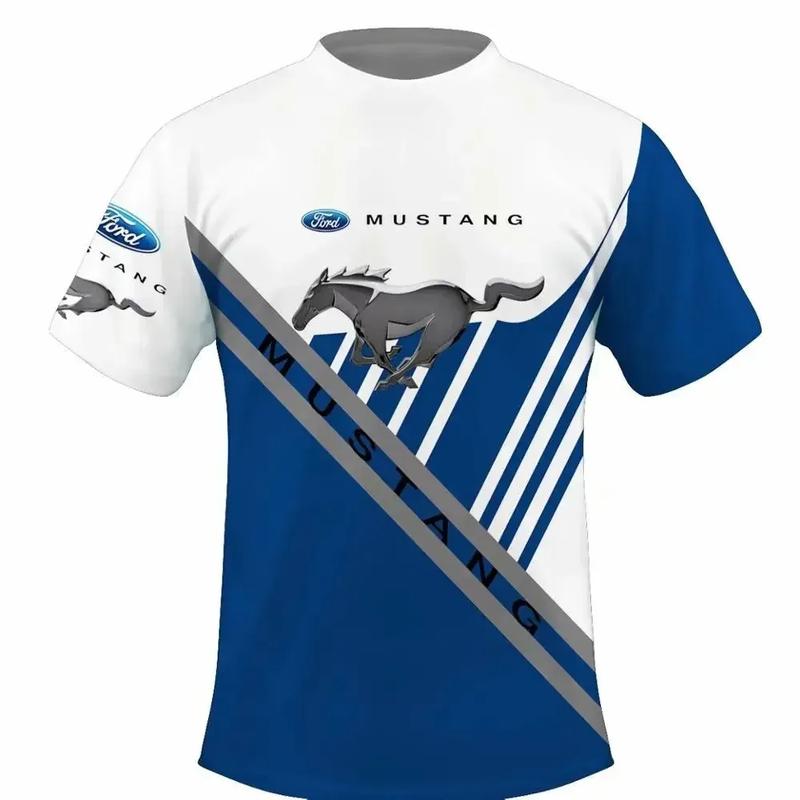Product Introduction of Ford Mustang car T-shirt 3D printed fashion unisex loose short sleeve round neck T-shirt top ball shirt cool breathable quick-drying short sleeve 8
