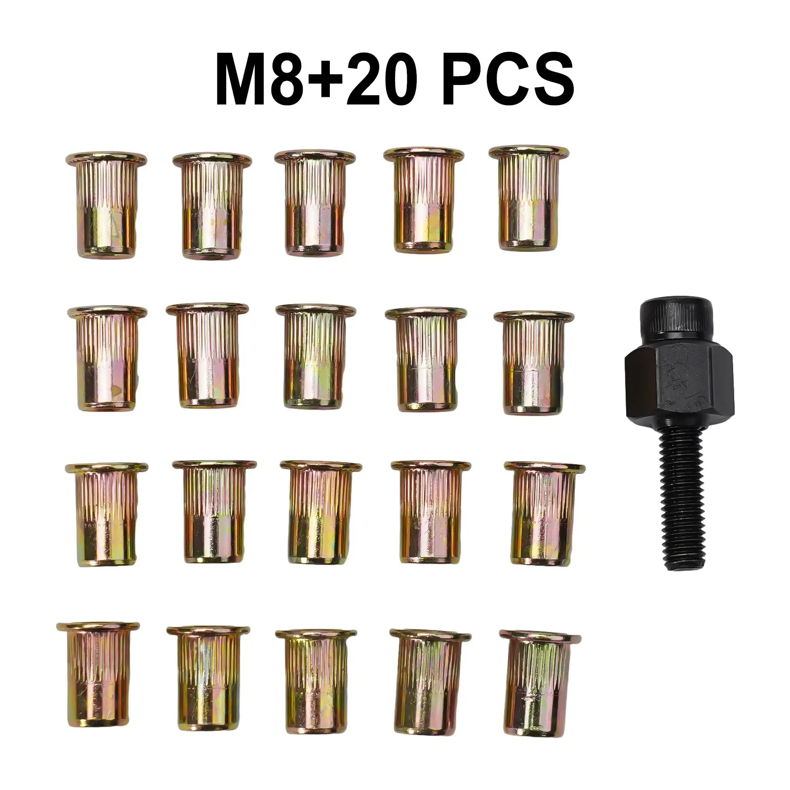 Rivet Nut Tool Hand Rivet Nut Head Iron Galvanized Nuts M3 M4 M5 M6 M8 M10 For Hand Rivet Tool Belt With 20pcs Nut Set Rivet Nut