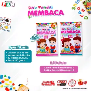 ISI 2 BUKU - PAKET AKU PANDAI MEMBACA Buku Belajar Membaca Tanpa Mengeja Anak Sekolah TK Paud SD Kelas 1 Murah (SJ)