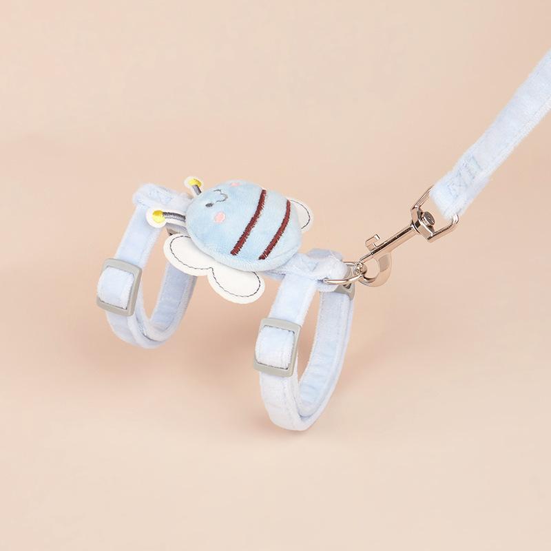 Product Introduction of Cat Chest and Back Bee Adjustable Hand Holding Rope Breathable Small Dog Dog Dog Leash Walking Cat Dog Leash Cartoon 10