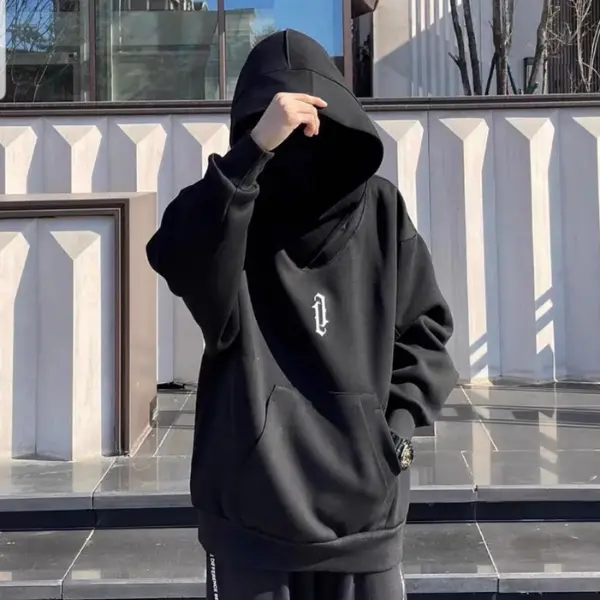áo hoodie cổ cao ,mũ trùm đầu, áo hoodie ninja họa tiết thêu nổi Menswear Nam Top Dài Tay Ong Loang Nhung áo len Tay Dài Tay Dài áo  hoodie áo hoodie  che mặt áo  cổ rùa Nhung Tăm hoodie  zip 2