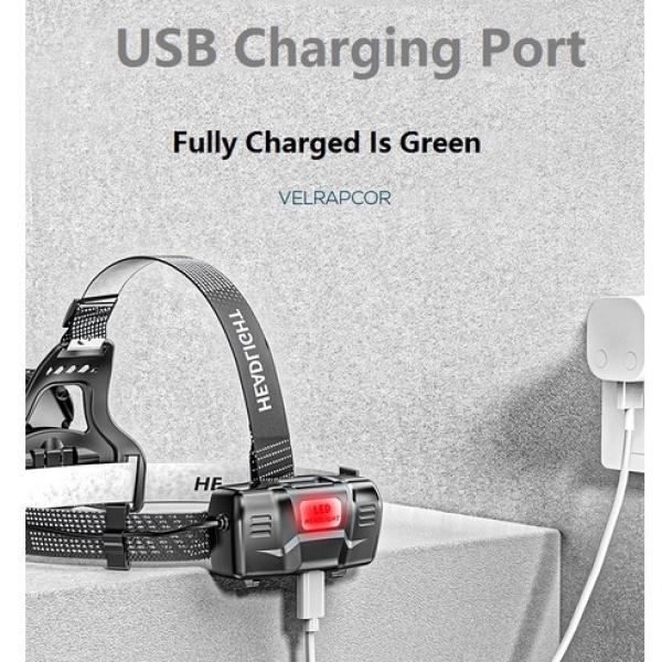 SmilingShark-Đèn Đội Đầu Ánh Sáng Vàng XHP70, Đèn Pin Led Sạc USB 18650, Cảm Biến Siêu Sáng, Đèn Pha Có Thể Thu Phóng Ngoài Trời, Đi Bộ Đường Dài, Cắm Trại, Đèn Sinh Tồn Khẩn Cấp Đa Chức Năng, K225 8