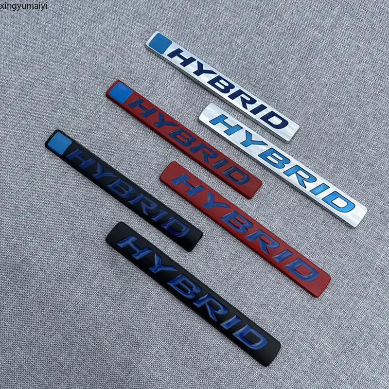 3D Hybrid Metal Letter Emblem Sticker Set – HYBRID Badge For Yaris, Camry & More – Black/Blue, Zinc Alloy, Adhesive Mount, 1-Year Warranty