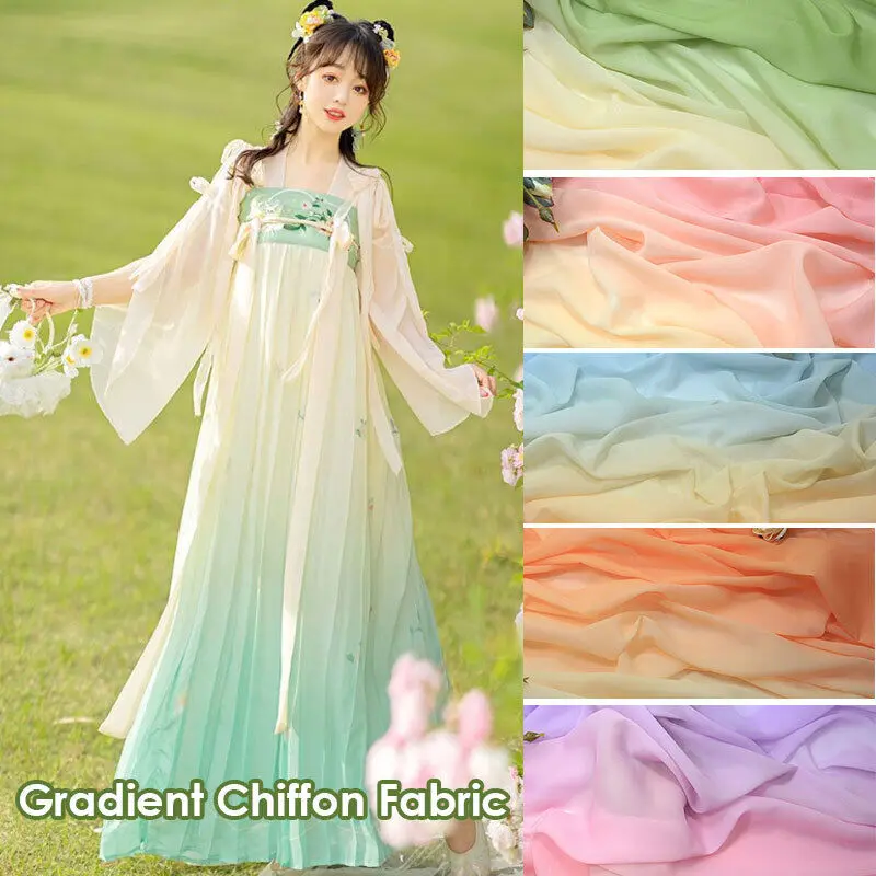 Vải voan cầu vồng, Màu Gradient Phụ kiện biểu diễn trang phục khiêu vũ, Vật liệu tự làm thủ công may