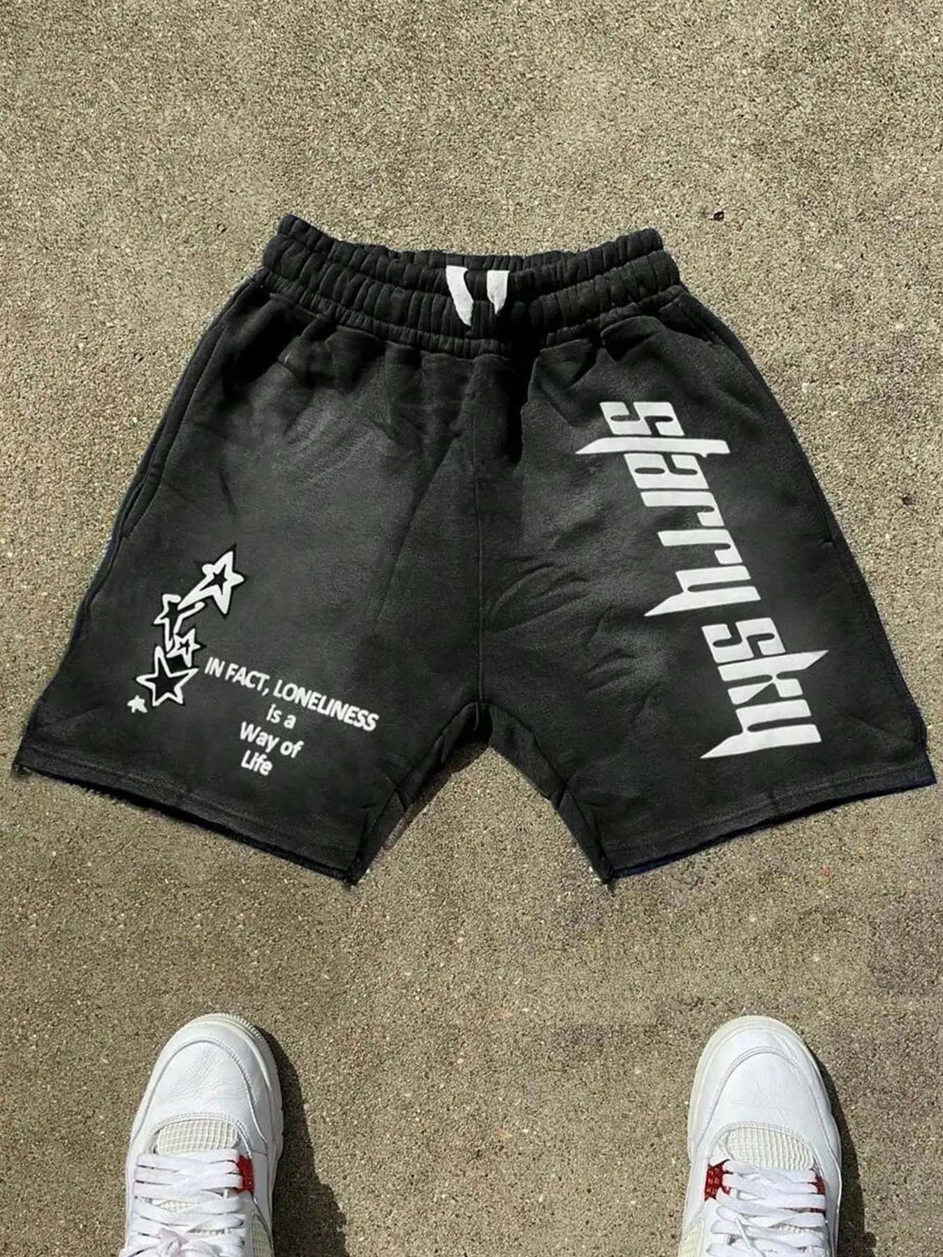 Men's Regular Fit Star Print Shorts, Casual Comfy Breathable Shorts for Daily Wear, Mens Shorts for Summer