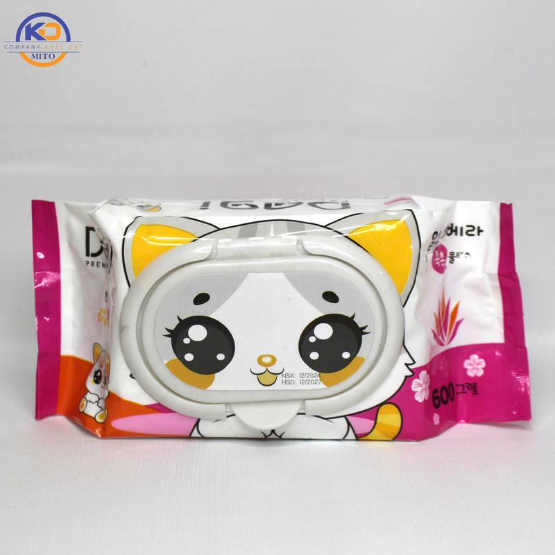 [Combo 10 Bịch] Khăn Ướt Dagi 600gr Không Mùi, Khăn Ướt Giá Rẻ Dạng Khổ Lớn Chất Liệu Vải Chấm Bi An Toàn Cho Bé 6