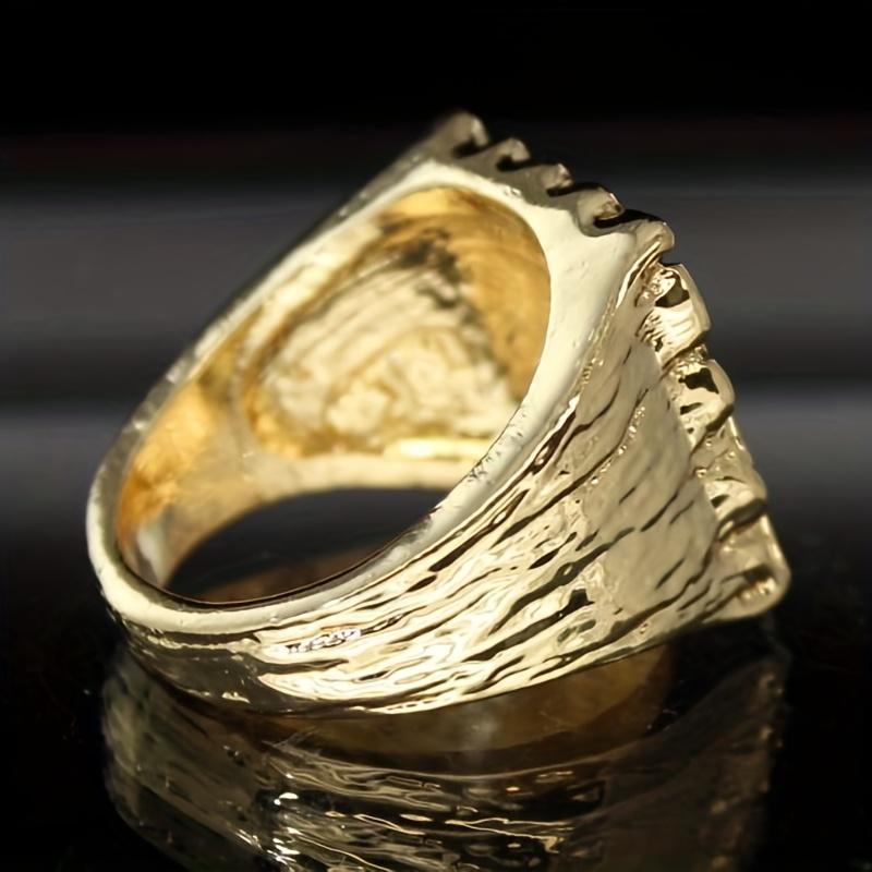 Golden Ring For Men - Simple Style Square Shaped Ring - Casual Jewelry Gift for Men - For Everyday Wear 1