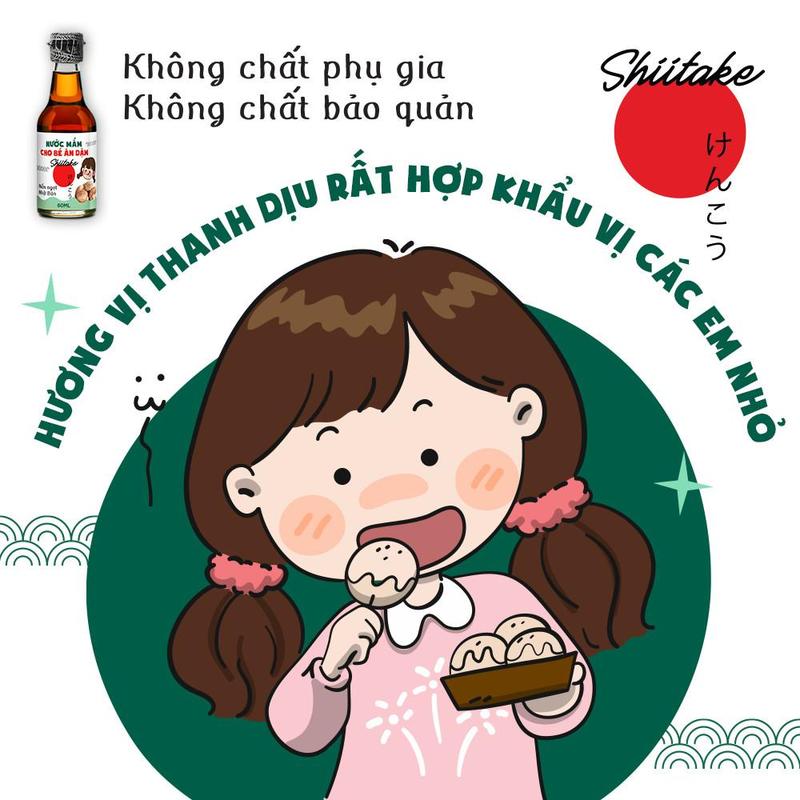 Product Introduction of [1 chai] Nước mắm Shiitake cho bé ăn dặm từ 6 Tháng Tuổi làm từ nấm ngọt Nhật Bản an toàn giúp bé ăn ngon miệng, kích thích vị giác 60ml/chai 2