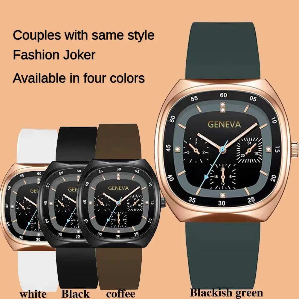 Elegant Silicone Square Waterproof Quartz Watch For Women Casual Fashion Women's Wrist Watch