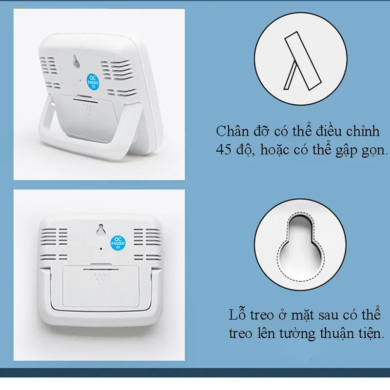 Nhiệt kế điện tử 3 trong 1 Phòng ngủ Nhiệt kế đa chức năng Dự báo thời tiết thuận tiện 5