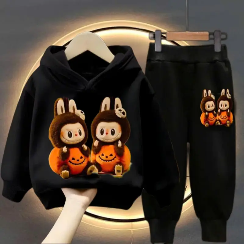 Bộ nỉ thu đông LABUBU cho bé 8-30kg mẫu UNISEX dày dặn ấm áp 0