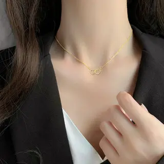 KALUNG LOVE DOUBLE PERMATA ZICRON ELEGAN ANTI KARAT