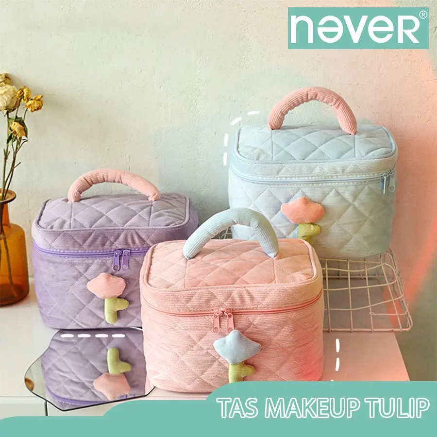 travel pouch tas kosmetik/ Pouch kosmetik aesthetic beauty/Makeup pouch flower