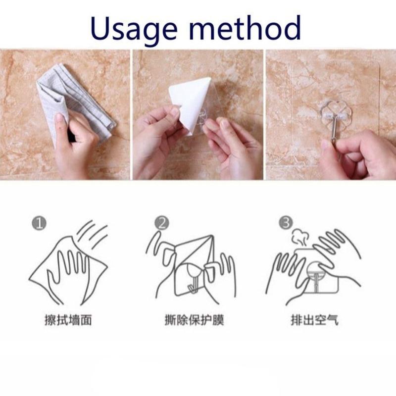 Product Introduction of 1/5/10Pcs New Kitchen Bathroom Non Trace Hooks Wall Hanger Sticky Sucker 10