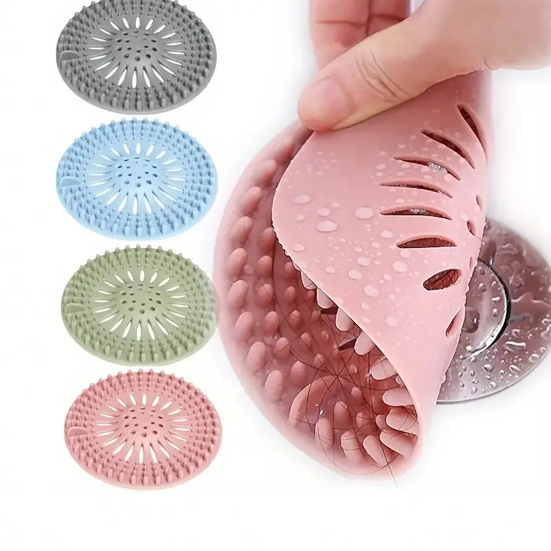 Bathroom Drain Hair Catcher, Anti-Clogging Silicone Floor Drain Cover For Kitchen Sink, Mesh Drain Filter,This Product Does Not Have Suction Cups At The Bottom Multicolor 2