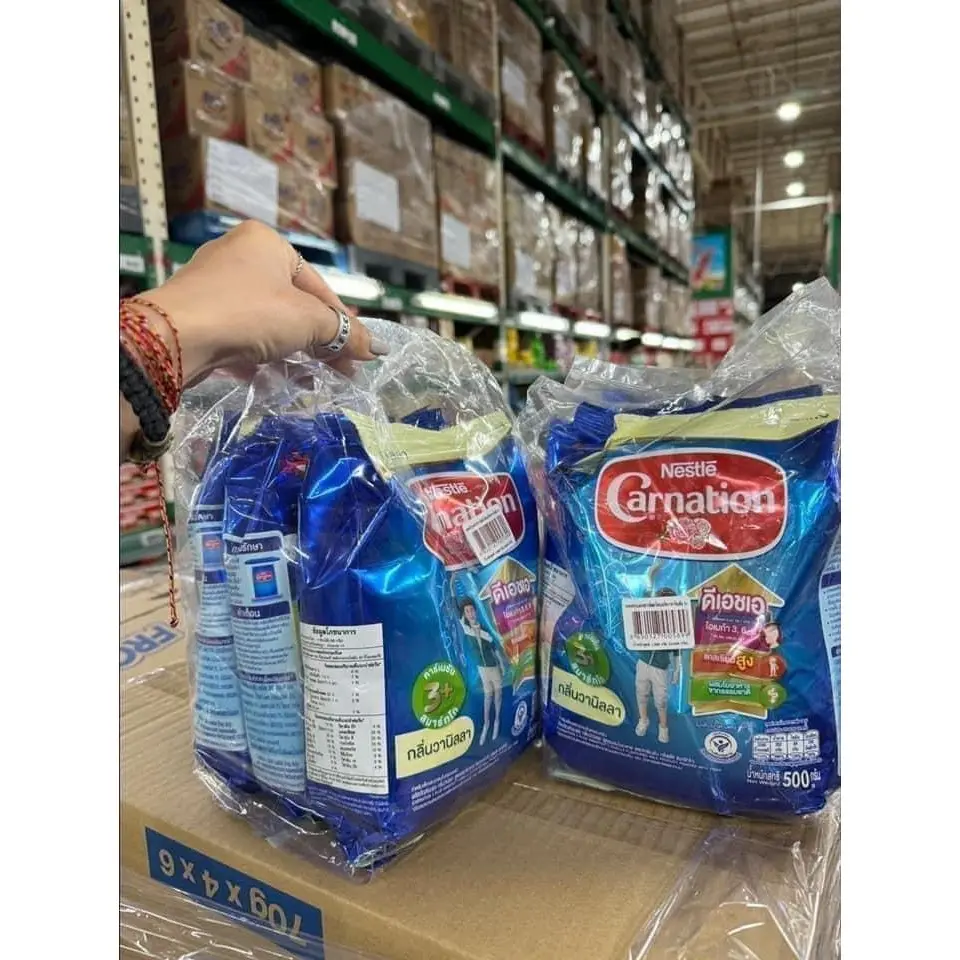 Sữa tươi nguyên kem dạng bột Carnation cho bé - Nestle hàng nội địa Thái Lan túi 500gr mẫu mới
