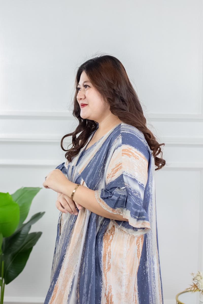 Product Introduction of Jeffeline Daster Jumbo LD 160-180 Bigsize Rayon Premium Grade A Adem Lembut Halus Motif Lucu Barbie Bunga Marble Leopard Macan Leher Vneck Lengan Loncheng Busui Friendly Murah Free Crunchy Bumil Kancing Kerah Tangan Dress Crinkle Midi Wanita 26