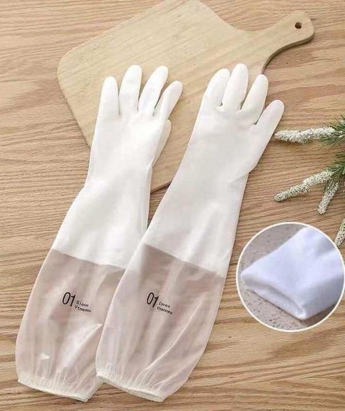 Găng tay rửa bát siêu dai lót nỉ < có lót nỉ nha các chị em > Cao Su Chống Nước