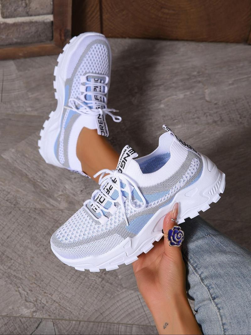 Product Introduction of Women's Fashionable Lace Up Low Top Sneakers, Casual Comfortable Breathable Sports Running Shoes, All-match Basic Shoes for Daily Wear 1