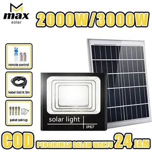 Lampu Tenaga Surya 2000W/3000W - Lampu Panel Surya Terlaris, Lampu Sorot Sel Surya, Lampu Luar Ruangan, Lampu Sorot Sel Surya, Lampu Tenaga Surya LED Super Terang Garansi 3 tahun
