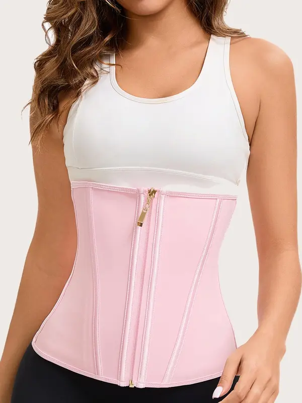Women's Solid Color Zipper Waist Trainer, Breathable Tummy Control Shapewear Belt, Waist Cincher for Women, Shapewear for Daily Wear 0