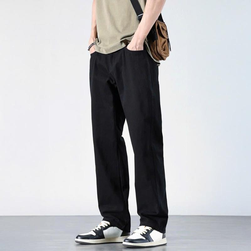 Quần baggy jean nam trơn không rách màu đen đậm chất bò dãn nhẹ B801 dáng chuẩn Menswear Pants Có Túi - TCS Trùm Chuyên Sỉ