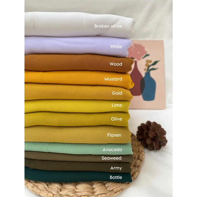 PASHMINA CERUTY BABY DOLL JAHIT TEPI / PASHMINA CERUTY POLOS PREMIUM 8