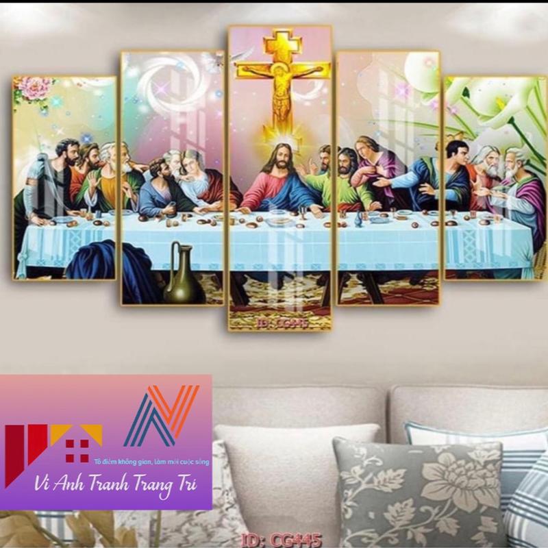 Bộ 5 tranh kt 90-150cm tặng kèm đinh treo Treo Tường Phòng Khách
