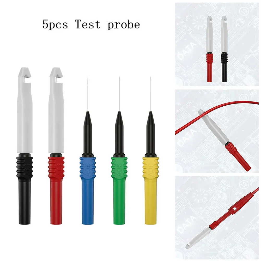 5PCS Insulated Safety Multimeter Probe 4mm Banana  Nondestructive Probe Set
