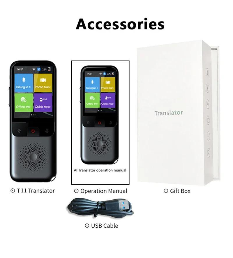 Product Introduction of Portable Intelligent Voice Translator, Interactive Real-Speech, Offline Translation Machine, Business Travel, T11, 134 Languages 43