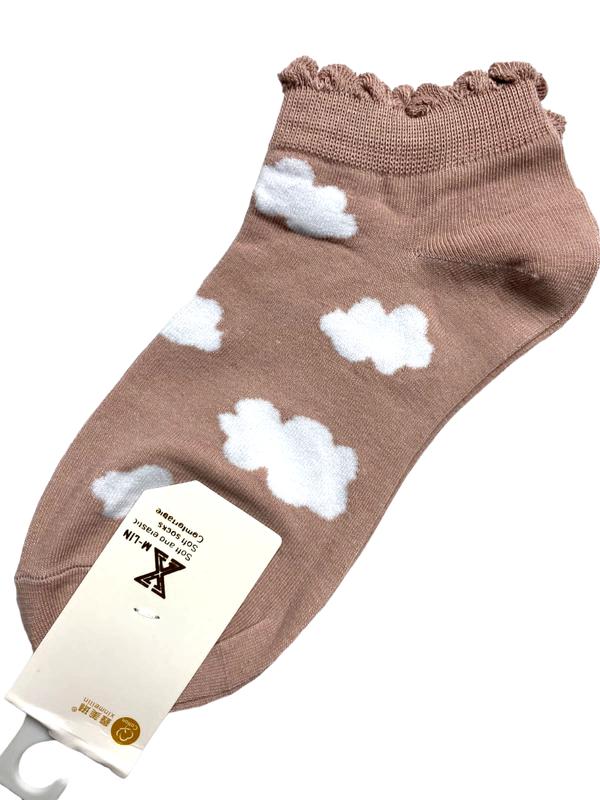 Kaos kaki wanita Korea M_Lin Semata kaki Motif awan 4