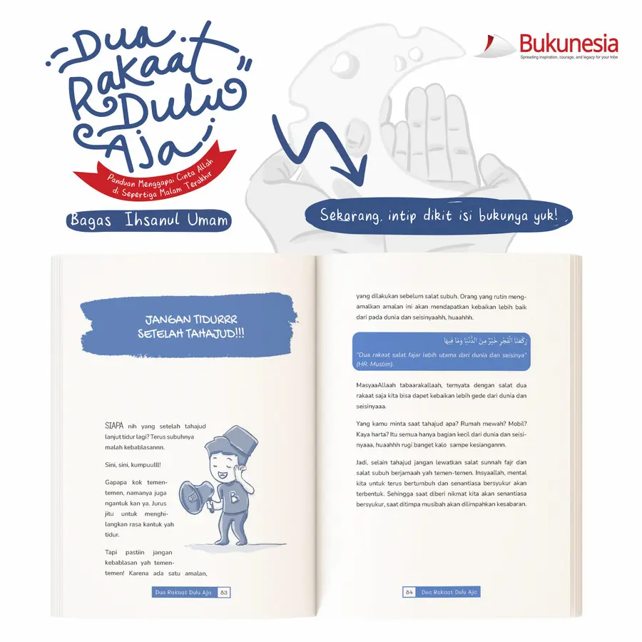 Bukunesia - Dua Rakaat Dulu Aja - Buku Motivasi Islam | Panduan Salat Tahajud & Menggapai Cinta Allah - Karya Bagas Ihsanul Umam