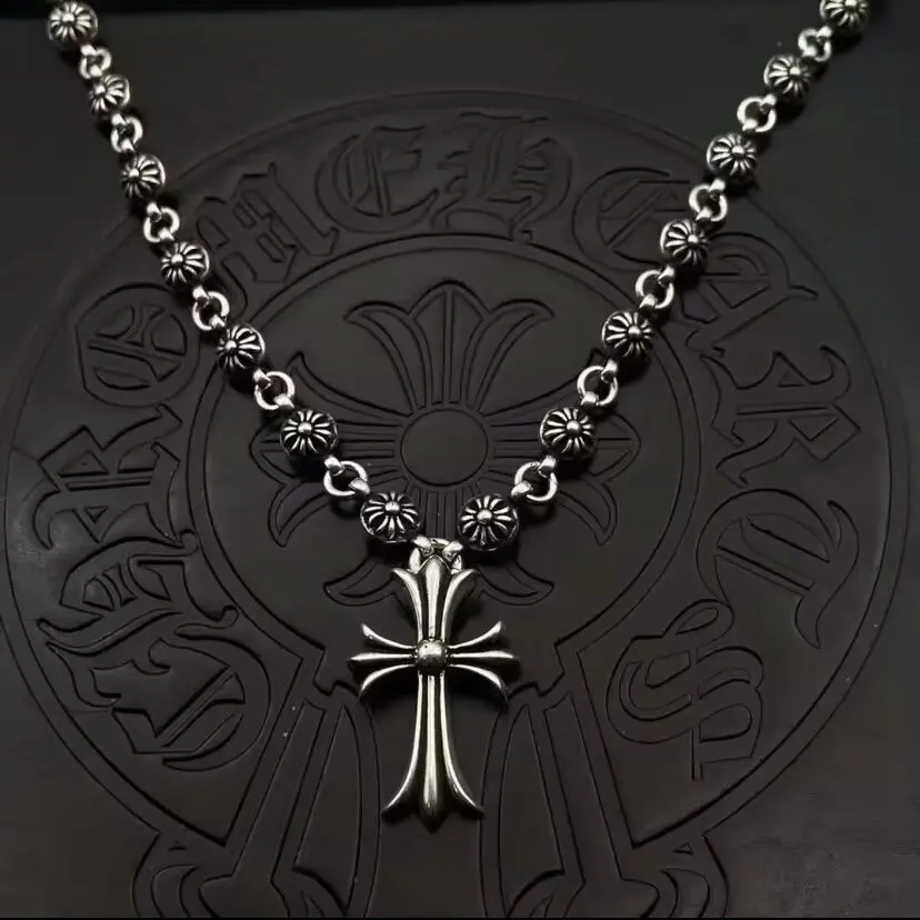 Chrome Hearts necklace GD premium chrome heart necklace with transparent box free shipping