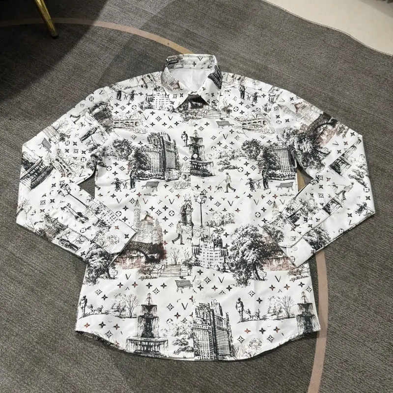 Sơ mi Nam loang màu chất vải vừa phải chuẩn from sang trọng thanh lịch Menswear Shirt cd40 white sang trọng  Áo Có Cổ 3