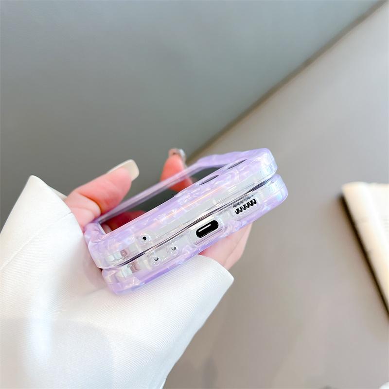 Product Introduction of Vỏ cho Samsung Galaxy Z Flip3 Flip4 Flip5, vỏ mã sóng, họa tiết vỏ Hauteur, vỏ mềm gấp, bảo vệ chống sốc, nắp lưng 16