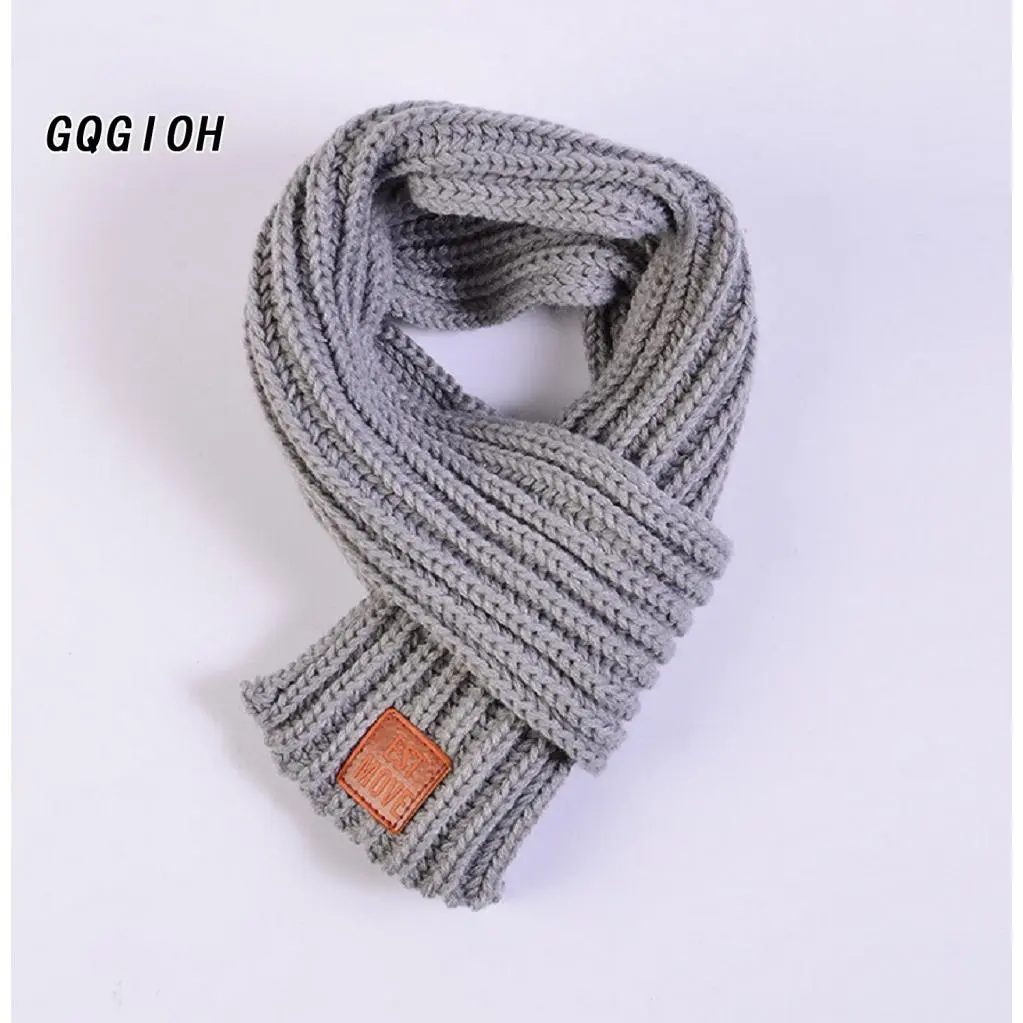 Boys and Girls Weave Scarf Soft Monochrome Mid Length Thick Bib