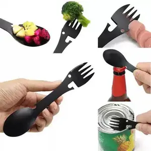 YYEDC Sendok Garpu Pisau Multifungsi Outdoor Camping Spork - Hemat Tempat, Multifungsi, Tahan Lama