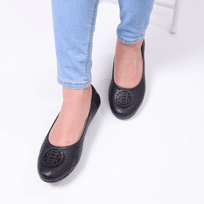 Sepatu Flat Shoes Wanita Jeje Croco Big Size 36 - 45 3