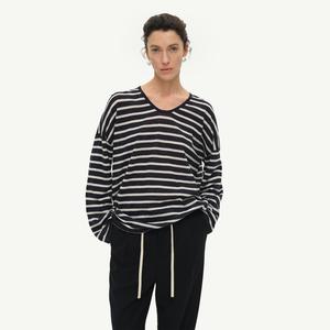 Tencel Linen Color Clash Striped Shirt