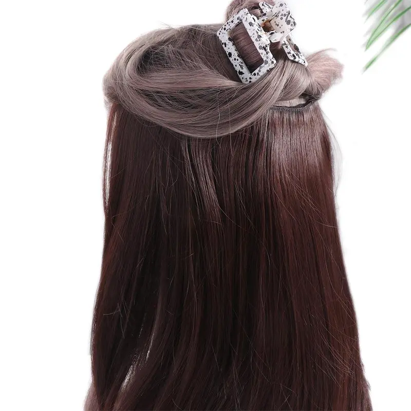 Tóc Nối Thẳng Ngắn Tổng Hợp, Vô Hình Và Liền Mạch, Hình Chữ U, Nửa Tóc Giả, Đệm Tóc Bồng Bềnh Tự Nhiên, Phụ Kiện Tóc, Dành Cho Phụ Nữ Và Trẻ Em Gái 5