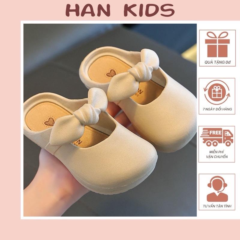 Giày Dép Trẻ Em, Dép Bé Gái, Dép Sục Thắt Nơ Chống Trơn Trượt, Chống Nước (Đo chiều dài lòng bàn chân bé)