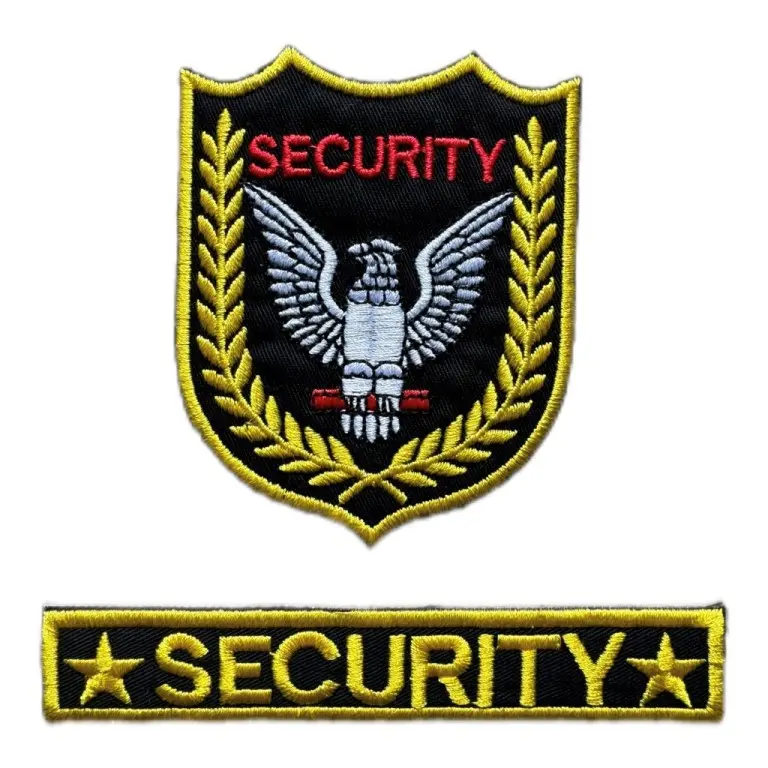 Logo Bảo Vệ, Phù hiệu áo bảo vệ, Logo Security thêu sẵn ủi lên áo thun, áo sơ mi (có keo sẵn) 2