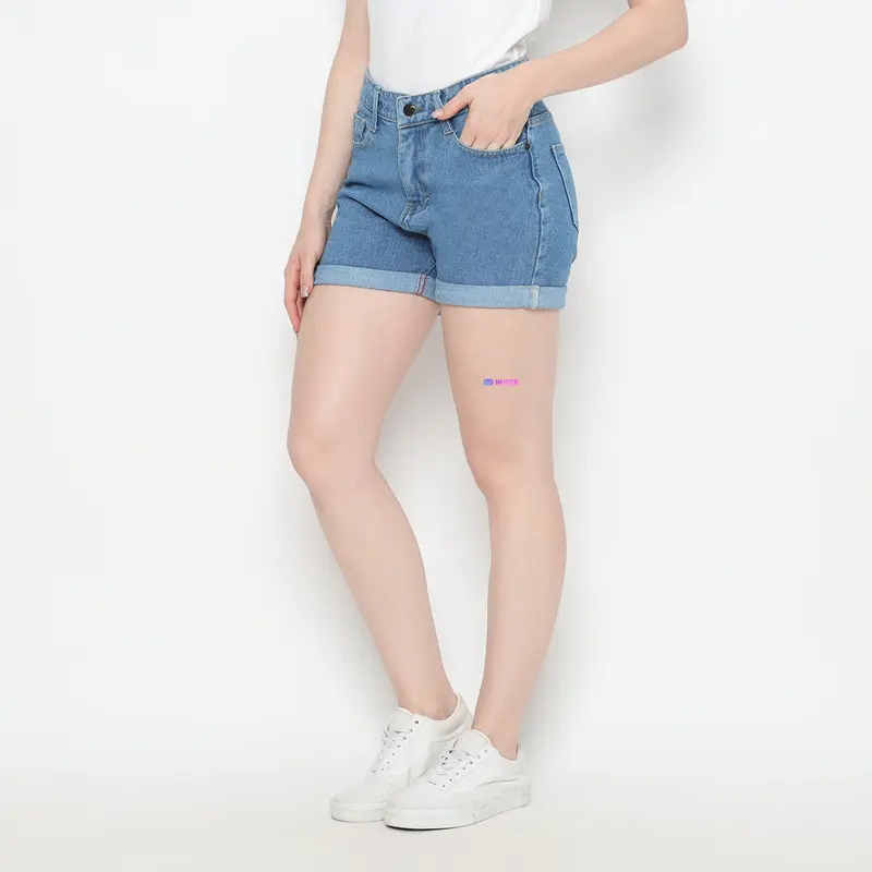 Nuber Hotpants Celana Pendek Wanita Jeans Blue Zinnia Biru 1