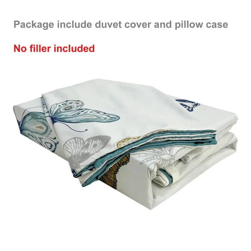 Butterfly Print Duvet Cover Set, 2/3 Counts/set Duvet Cover & Pillowcase without Filler, Cool Bedroom Accessories Soft Comfortable Bedding Set for Home 5