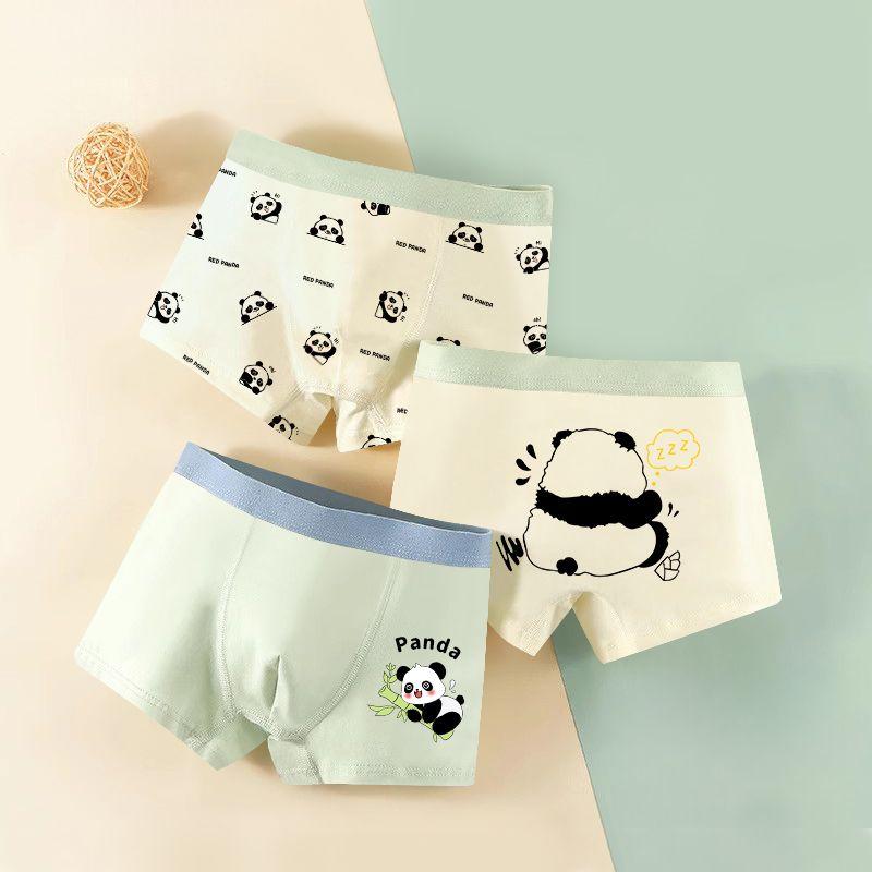 Đồ Lót Bé Trai, Quần Boxer Cotton Nguyên Chất, Dành Cho Bé Trai Và Trẻ Em, Thanh Thiếu Niên Và Trẻ Sơ Sinh, Hoạt Hình Gấu Trúc, 1703 Mảnh Trong 3 Ngày 4