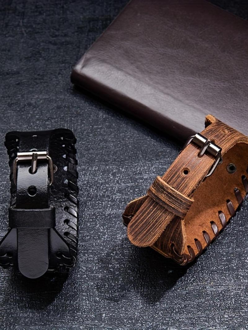 Product Introduction of Viking Hammer Design Bracelet, Punk Style Braided Bracelet for Men, Fashion Jewelry for Party, Daily Clothing Decor, Trendy Exquisite Jewelry for Birthday Gift 6